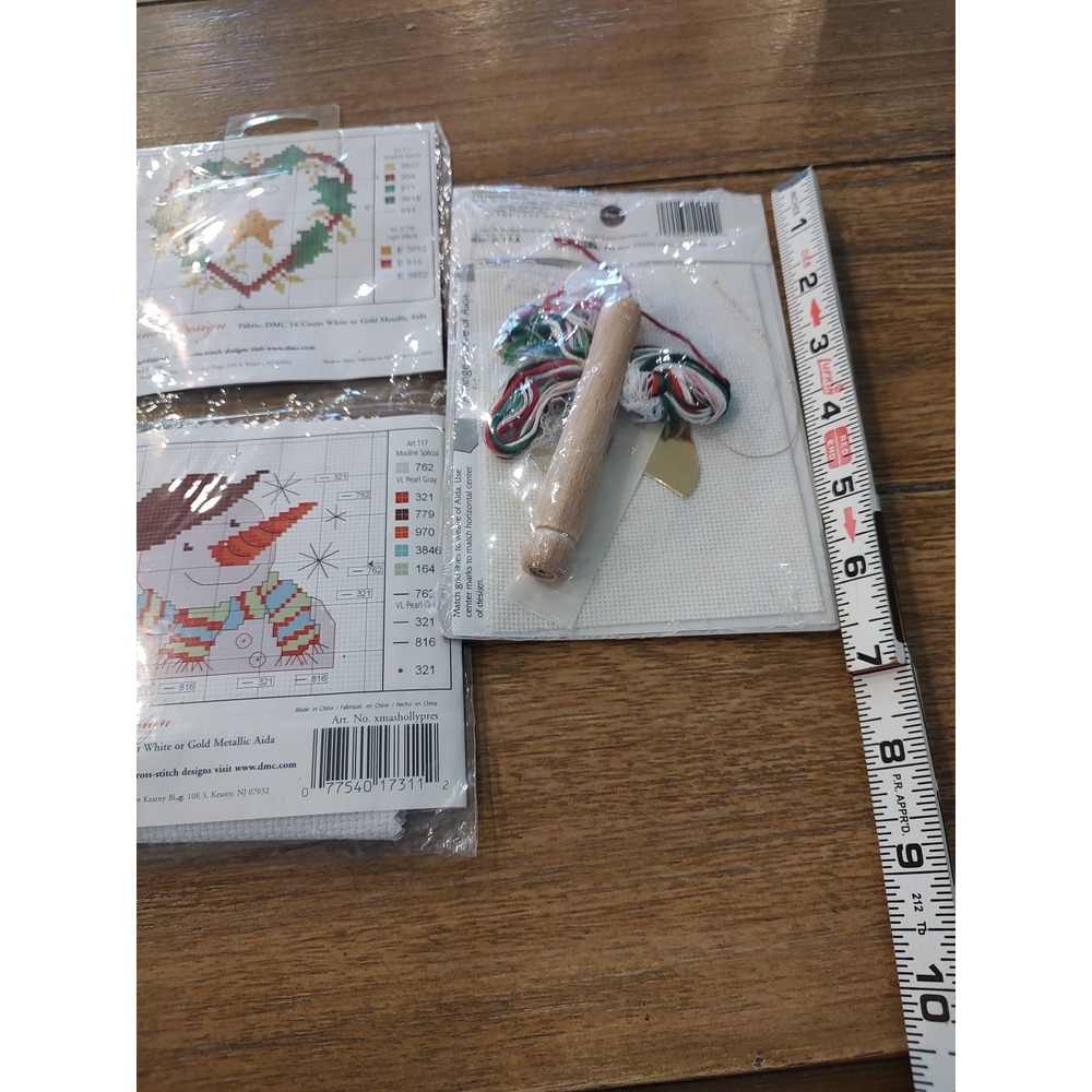 Holiday Mini Collection Cross Stitch Mini Kit Lot Of 3 Angel Present Holly 2006 - Picture 9 of 9